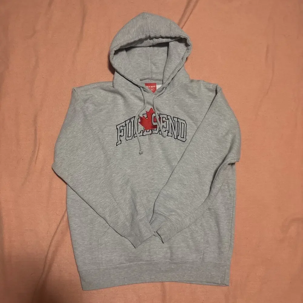 Nelk Boys Full Send Leaf Hoodie Canada Size Medium Light Gray Rare